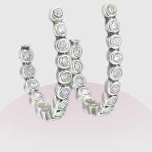 Silpada Earrings Cubic Zirconia Hoops on Post
P2006